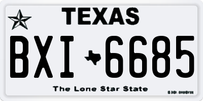 TX license plate BXI6685