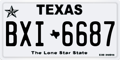 TX license plate BXI6687