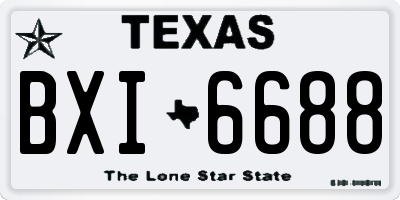 TX license plate BXI6688