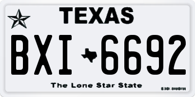 TX license plate BXI6692