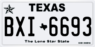 TX license plate BXI6693