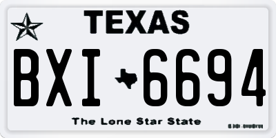 TX license plate BXI6694