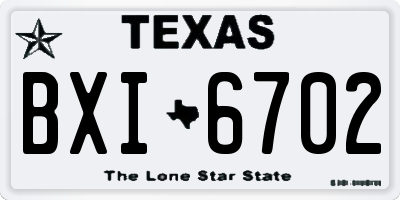 TX license plate BXI6702
