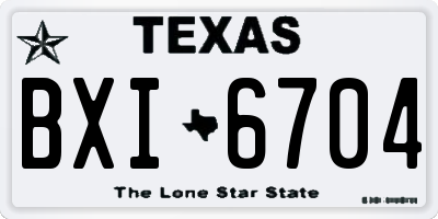 TX license plate BXI6704