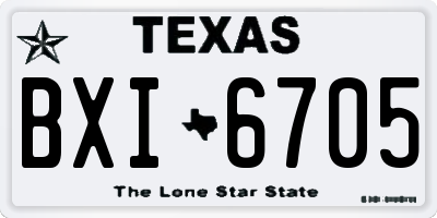 TX license plate BXI6705
