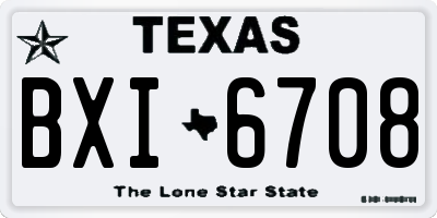 TX license plate BXI6708