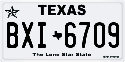 TX license plate BXI6709