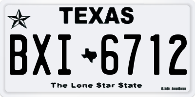 TX license plate BXI6712