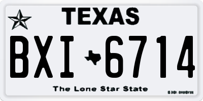 TX license plate BXI6714