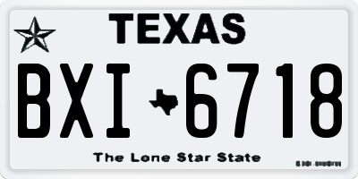 TX license plate BXI6718