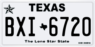TX license plate BXI6720