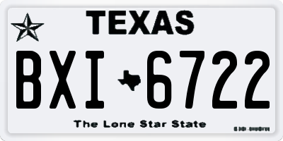 TX license plate BXI6722