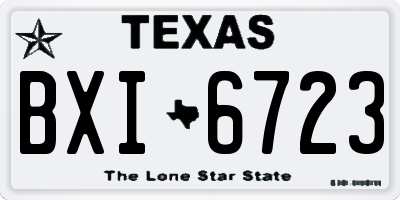 TX license plate BXI6723