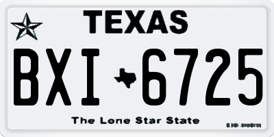 TX license plate BXI6725