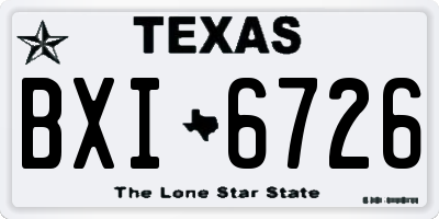 TX license plate BXI6726