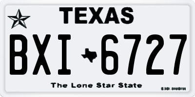TX license plate BXI6727