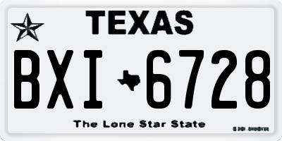 TX license plate BXI6728