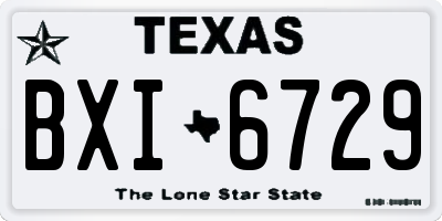 TX license plate BXI6729
