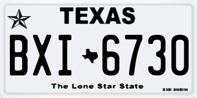 TX license plate BXI6730