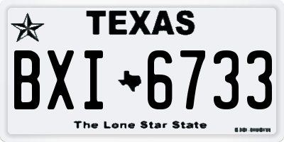 TX license plate BXI6733