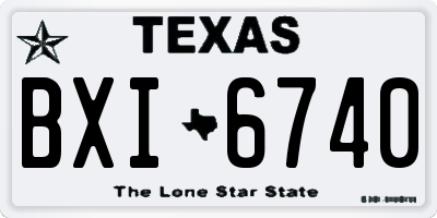 TX license plate BXI6740