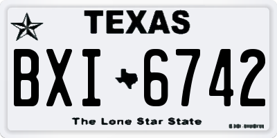TX license plate BXI6742