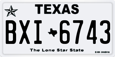 TX license plate BXI6743