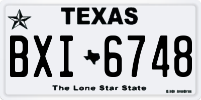 TX license plate BXI6748
