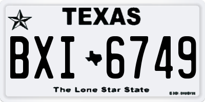 TX license plate BXI6749