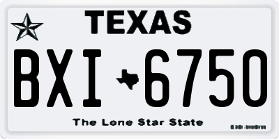 TX license plate BXI6750