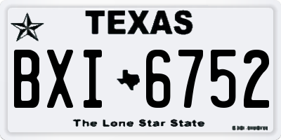 TX license plate BXI6752