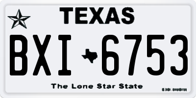 TX license plate BXI6753