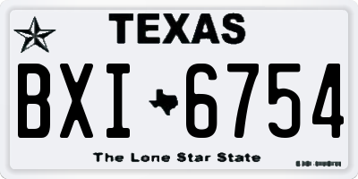 TX license plate BXI6754