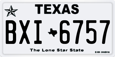 TX license plate BXI6757