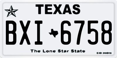 TX license plate BXI6758