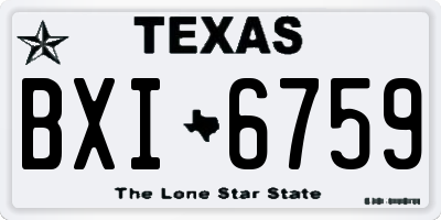 TX license plate BXI6759