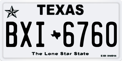 TX license plate BXI6760