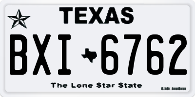 TX license plate BXI6762
