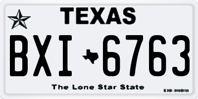TX license plate BXI6763