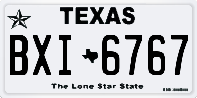 TX license plate BXI6767