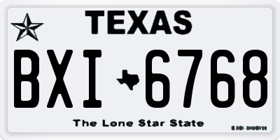 TX license plate BXI6768