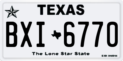 TX license plate BXI6770
