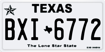 TX license plate BXI6772