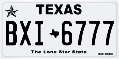 TX license plate BXI6777