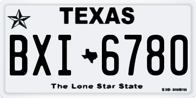 TX license plate BXI6780