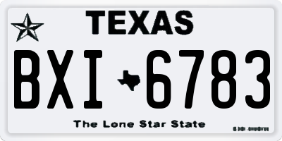TX license plate BXI6783
