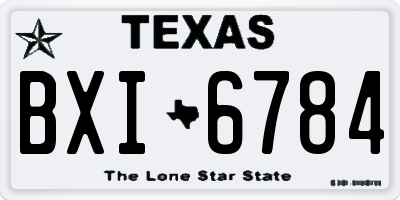 TX license plate BXI6784
