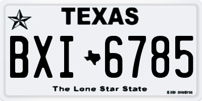 TX license plate BXI6785