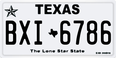 TX license plate BXI6786