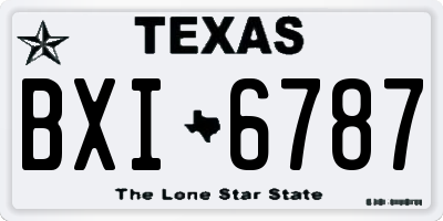 TX license plate BXI6787